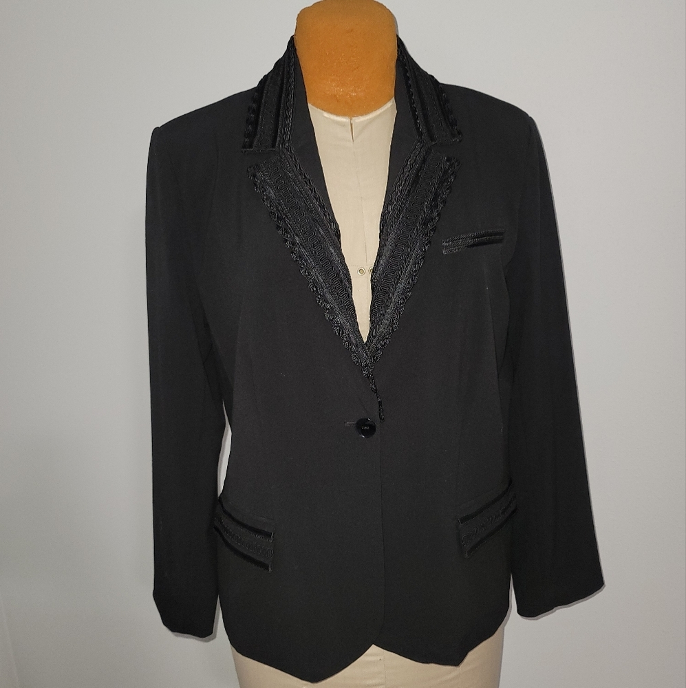 Chico's Black Jacket  Chico's Sz 2 (12-14)